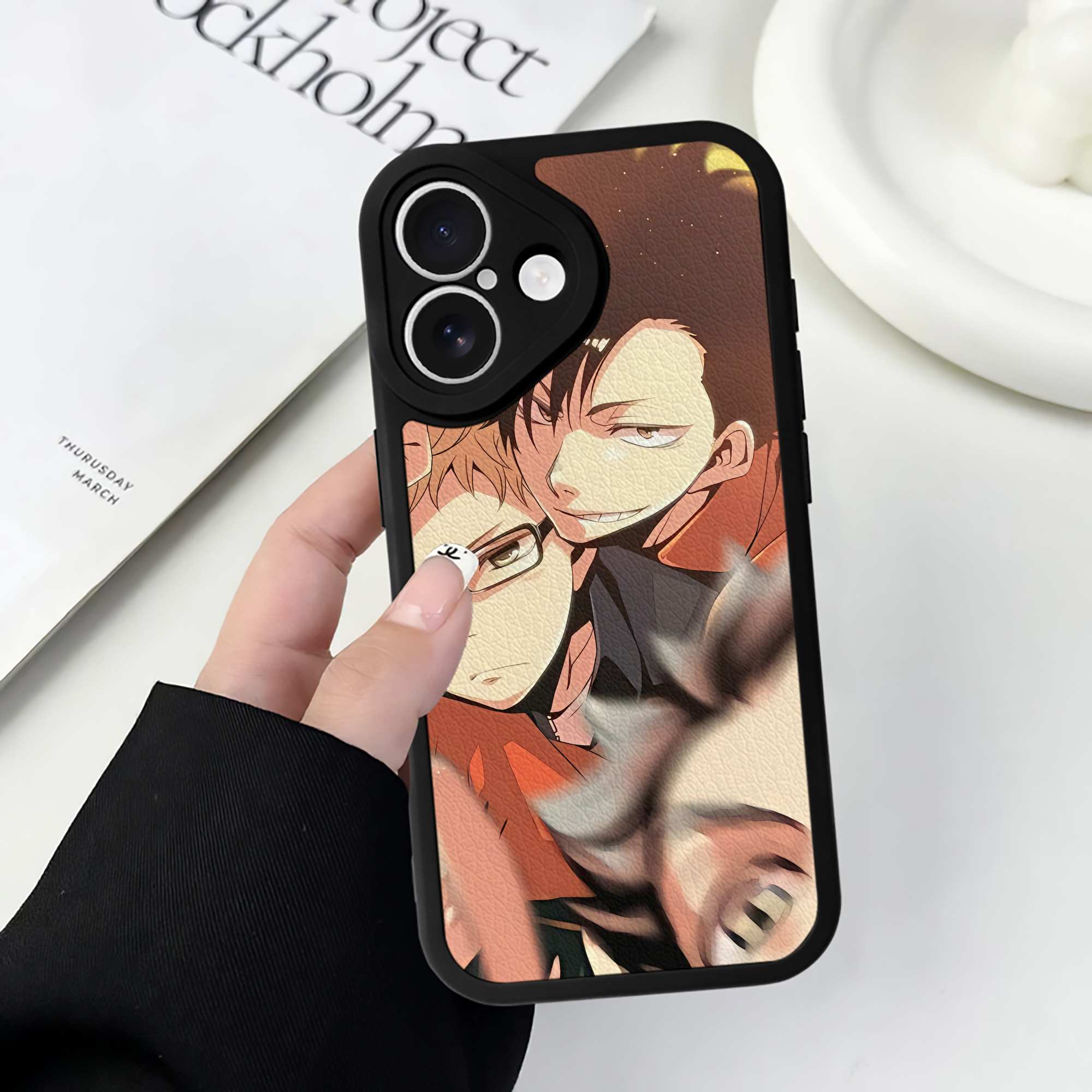 （画像用） ハイキュー!! Haikyu!! 【iPhone 16シリーズ対応】シリコンスマホケース（レザー調） 材質：シリコン